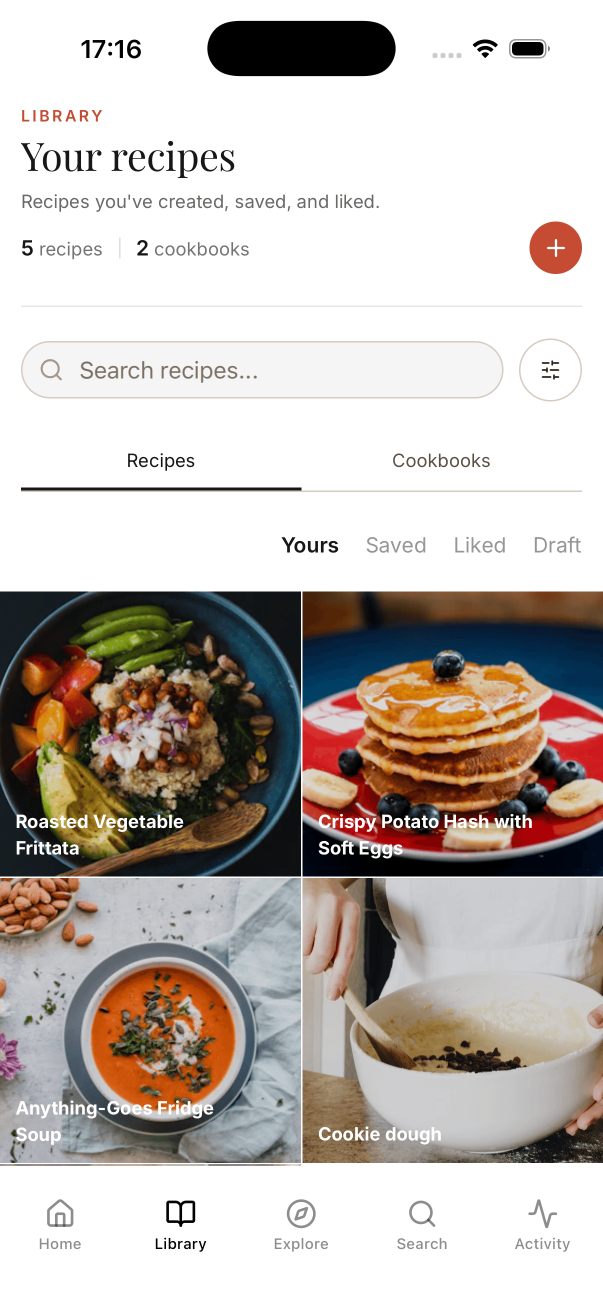 The Spoonify app library screen on iPhone